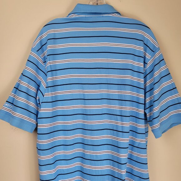 Masters Collections Polo Shirt 60's Two-Ply Pima Cotton Striped Sz L - Picture 9 of 16